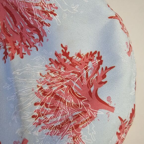 Fapa Bucket Hat Blue And Red Coral Pattern Rounded Crown One Size Beachy S0112 - Picture 2 of 5